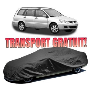 Husa prelata auto pentru MITSUBISHI LANCER VII Estate (CS_W, CT_W) 2003 - 2008, culoare negru, material textil impermeabil, rezistanta la intemperii praf UV, CARPASSION Husa Protectie