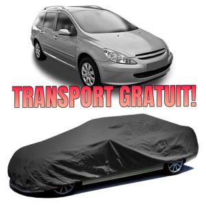 Husa prelata auto pentru PEUGEOT 307 SW Estate Van (3E_, 3H_) 2003 - 2009, culoare negru, material textil impermeabil, rezistanta la intemperii praf UV, CARPASSION Husa Protectie