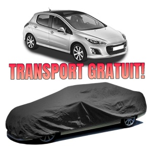 Husa prelata auto pentru PEUGEOT 308 I (4A_, 4C_) 2007 - 2015, culoare negru, material textil impermeabil, rezistanta la intemperii praf UV, CARPASSION Husa Protectie