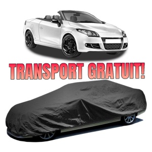 Husa prelata auto pentru RENAULT MEGANE CC (EZ0/1_) 2010 - 2015, culoare negru, material textil impermeabil, rezistanta la intemperii praf UV, CARPASSION Husa Protectie