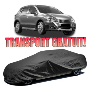 Husa prelata auto pentru SUZUKI SX4 S-CROSS (JY) 2013 - 2022, culoare negru, material textil impermeabil, rezistanta la intemperii praf UV, CARPASSION Husa Protectie
