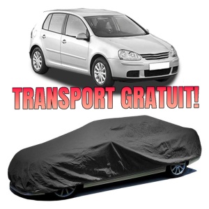 Husa prelata auto pentru Volkswagen Golf V (1K1) 2003 - 2009, culoare negru, material textil impermeabil, rezistanta la intemperii praf UV, CARPASSION Husa Protectie