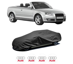 Husa tip prelata auto AUDI A4 B6 Convertible (8H7) din 2002-2005, Culoare Negru, material textil impermeabil, rezistanta la intemperii praf UV, CARPASSION Husa Protectie, 4 Stickere auto cu AUDI - Img 2