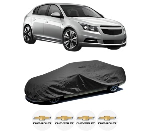 Husa tip prelata auto CHEVROLET CRUZE Hatchback (J305) din 2011-2015, Culoare Negru, material textil impermeabil, rezistanta la intemperii praf UV, CARPASSION Husa Protectie, 4 Stickere auto cu CHEVROLET - Img 2