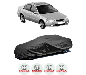 Husa tip prelata auto HONDA ACCORD VI (CK, CG, CH, CF, CL) din 1997-2003, Culoare Negru, material textil impermeabil, rezistanta la intemperii praf UV, CARPASSION Husa Protectie, 4 Stickere auto cu HONDA - Img 2