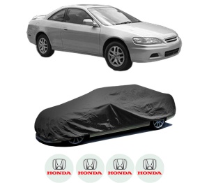 Husa tip prelata auto HONDA ACCORD VI Coupe (CG) din 1998-2003, Culoare Negru, material textil impermeabil, rezistanta la intemperii praf UV, CARPASSION Husa Protectie, 4 Stickere auto cu HONDA - Img 2