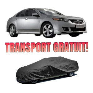 Husa tip prelata auto HONDA ACCORD VIII (CU) din 2008-2015, Culoare Negru, material textil impermeabil, rezistanta la intemperii praf UV, CARPASSION Husa Protectie, 4 Stickere auto cu HONDA