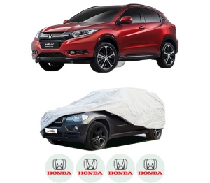 Husa tip prelata auto HONDA HR-V (RU) din 2015-2019, Culoare Gri, material textil impermeabil, rezistanta la intemperii praf UV, CARPASSION Husa Protectie, 4 Stickere auto cu HONDA - Img 2