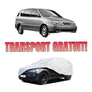 Husa tip prelata auto KIA CARENS I MPV (FC, FJ) din 2000-2007, Culoare Gri, material textil impermeabil, rezistanta la intemperii praf UV, CARPASSION Husa Protectie, 4 Stickere auto cu KIA