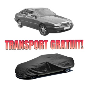 Husa tip prelata auto LANCIA KAPPA Coupe (838_) din 1996-2001, Culoare Negru, material textil impermeabil, rezistanta la intemperii praf UV, CARPASSION Husa Protectie, 4 Stickere auto cu LANCIA