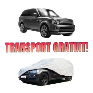 Husa tip prelata auto LAND ROVER RANGE ROVER SPORT I (L320) din 2005-2013, Culoare Gri, material textil impermeabil, rezistanta la intemperii praf UV, CARPASSION Husa Protectie, 4 Stickere auto cu LAND ROVER