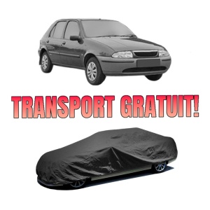 Husa tip prelata auto MAZDA 121 III (JASM, JBSM) din 1996-2003, Culoare Negru, material textil impermeabil, rezistanta la intemperii praf UV, CARPASSION Husa Protectie, 4 Stickere auto cu MAZDA