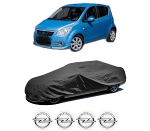 Husa tip prelata auto OPEL AGILA B (H08) din 2008-2014, Culoare Negru, material textil impermeabil, rezistanta la intemperii praf UV, CARPASSION Husa Protectie, 4 Stickere auto cu OPEL - Img 2