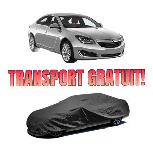 Husa tip prelata auto OPEL INSIGNIA A (G09) din 2008-2017, Culoare Negru, material textil impermeabil, rezistanta la intemperii praf UV, CARPASSION Husa Protectie, 4 Stickere auto cu OPEL