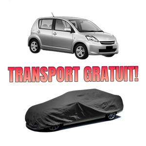 Husa tip prelata auto SUBARU JUSTY IV din 2007, Culoare Negru, material textil impermeabil, rezistanta la intemperii praf UV, CARPASSION Husa Protectie, 4 Stickere auto cu SUBARU