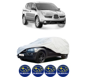 Husa tip prelata auto SUBARU TRIBECA (B9) din 2005-2009, Culoare Gri, material textil impermeabil, rezistanta la intemperii praf UV, CARPASSION Husa Protectie, 4 Stickere auto cu SUBARU - Img 2