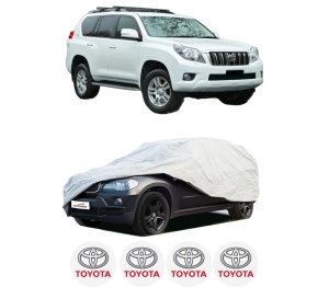 Husa tip prelata auto TOYOTA LAND CRUISER PRADO (_J15_) din 2009-2020, Culoare Gri, material textil impermeabil, rezistanta la intemperii praf UV, CARPASSION Husa Protectie, 4 Stickere auto cu TOYOTA - Img 2