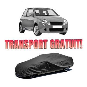 Husa tip prelata auto Volskwagen LUPO I (6X1, 6E1) din 1998-2005, Culoare Negru, material textil impermeabil, rezistanta la intemperii praf UV, CARPASSION Husa Protectie, 4 Stickere auto cu Volskwagen