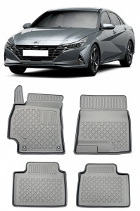 Hyundai Elantra VII Din 2021 - Prezent, Sedan , Set Covorase Auto Tip Tavita Premium 3D, din cauciuc accesorii pentru autoturismul tau - masina v163381