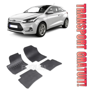 Hyundai I20 I, Hatchback, fabricat din 01.2009 - 11.2014, set covorase auto dedicate, din cauciuc 100% Premium
