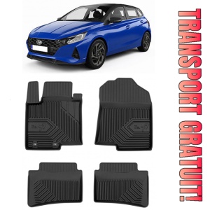 Hyundai I20 III Din 10.2020 - Prezent, Hatchback , Set Covorase Auto Tip Tavita Premium 3D, din cauciuc