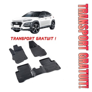 Hyundai Kona 2017-2023 Set 4 covorase auto din cauciuc tip tavita premium line 3D - Transport Gratuit!