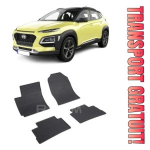 Hyundai Kona, Suv, fabricat din 11.2017 - Prezent, InclusIV Facelift, set covorase auto dedicate, din cauciuc 100% Premium