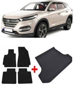 Hyundai Tucson din 2018 - 09.2020 Suv Facelift *1, Set Covorase + tavita portbagaj auto - Img 2