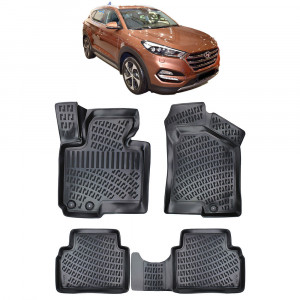 Hyundai Tucson II 2010-2015 Set 4 covorase auto din cauciuc tip tavita premium line 3D accesorii pentru autoturismul tau - masina v243383