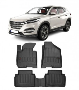 Hyundai Tucson II, Din 2009 - 2015 , Set Covorase Auto Tip Tavita Premium 3D, din cauciuc accesorii pentru autoturismul tau - masina v169559