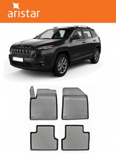 Jeep Cherokee, Suv, Din 03.2014 - Prezent , Set Covorase Auto Tip Tavita Premium 3D, din cauciuc accesorii pentru autoturismul tau - masina v170357