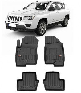 Jeep Compass I, Suv, Din 07.2007 - 07.2017 , Set Covorase Auto Tip Tavita Premium 3D, din cauciuc accesorii pentru autoturismul tau - masina v170351