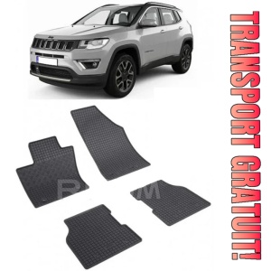 Jeep Compass II, Suv, fabricat din 08.2017 - Prezent, set covorase auto dedicate, din cauciuc 100% Premium