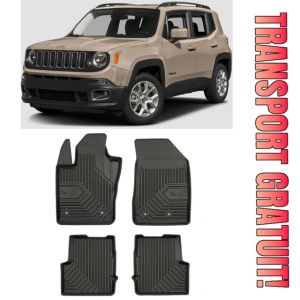 Jeep Renegade Din 09.2014 - 06.2018, Suv , Set Covorase Auto Tip Tavita Premium 3D, din cauciuc