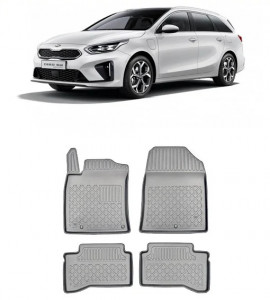 Kia Ceed III Phev, Combi, Din 01.2020 - Prezent , Set Covorase Auto Tip Tavita Premium 3D, din cauciuc accesorii pentru autoturismul tau - masina v170264