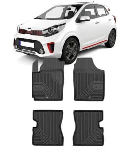 Kia Picanto I Din 2004 - 03.2011, Hatchback , Set Covorase Auto Tip Tavita Premium 3D, din cauciuc accesorii pentru autoturismul tau - masina v167588