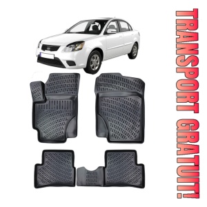 Kia Rio II 2005-2011 Set 4 covorase auto din cauciuc tip tavita premium line 3D