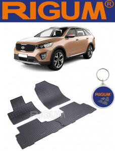 Kia Sorento III, Suv, fabricat din 02.2015 - 07.2020, 5 Locuri, set covorase auto dedicate, din cauciuc 100% Premium accesorii pentru autoturismul tau - masina v157079