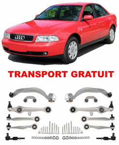 Kit complet de brate suspensie fata, compatibil cu Audi A4 B5 sedan fabricat intre anii 1994-2001