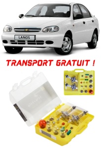 Kit trusa Set becuri H4 compatibila cu Chevrolet Lanos din 1997 - 2002 , bec far, semnalizare , pozitie, iluminare numar, frana, plafoniera, stop frana