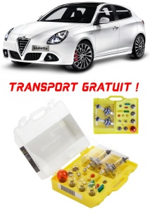 Kit trusa Set becuri H7 compatibila cu Alfa Romeo Giulietta din 2010 - 2020 , bec far, semnalizare , pozitie, iluminare numar, frana, plafoniera, stop frana