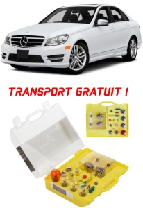 Kit trusa Set becuri H7 compatibila cu Mercedes-Benz W204 din 2007 - 2014 , bec far, semnalizare , pozitie, iluminare numar, frana, plafoniera, stop frana