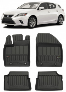 Lexus Ct200H, Hatchback, Din 2011 - Prezent , Set Covorase Auto Tip Tavita Premium 3D, din cauciuc accesorii pentru autoturismul tau - masina v170043