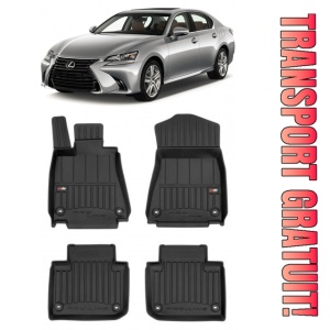 Lexus Gs Hybrid Din 2012 - 02.2019, Sedan , Set Covorase Auto Tip Tavita Premium 3D, din cauciuc