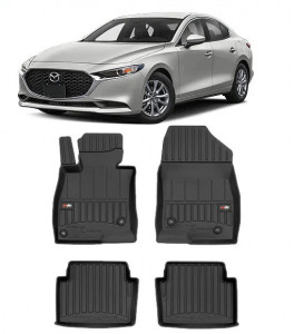 Mazda 3 III, Sedan, Din 12.2013 - 02.2019 , Set Covorase Auto Tip Tavita Premium 3D, din cauciuc accesorii pentru autoturismul tau - masina v169946