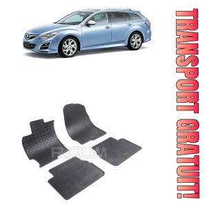 Mazda 6 II, Sedan, fabricat din 2008 - 12.2012, set covorase auto dedicate, din cauciuc 100% Premium
