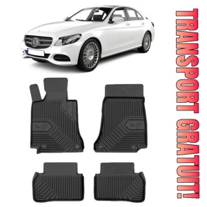 Mercedes C-Class W205 Din 10.2014 - 02.2021, Combi , Set Covorase Auto Tip Tavita Premium 3D, din cauciuc