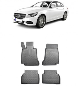 Mercedes Clasa C W205, Combi, Din 10.2014 - 02.2021 , Set Covorase Auto Tip Tavita Premium 3D, din cauciuc accesorii pentru autoturismul tau - masina v172966