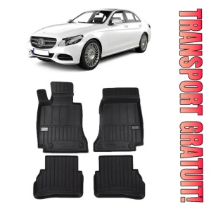Mercedes Clasa C W205, Combi, Din 10.2014 - 02.2021 , Set Covorase Auto Tip Tavita Premium 3D, din cauciuc