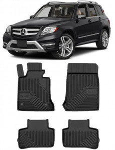 Mercedes Glk X204 Din 06.2008 - 08.2015, Suv , Set Covorase Auto Tip Tavita Premium 3D, din cauciuc accesorii pentru autoturismul tau - masina v167828